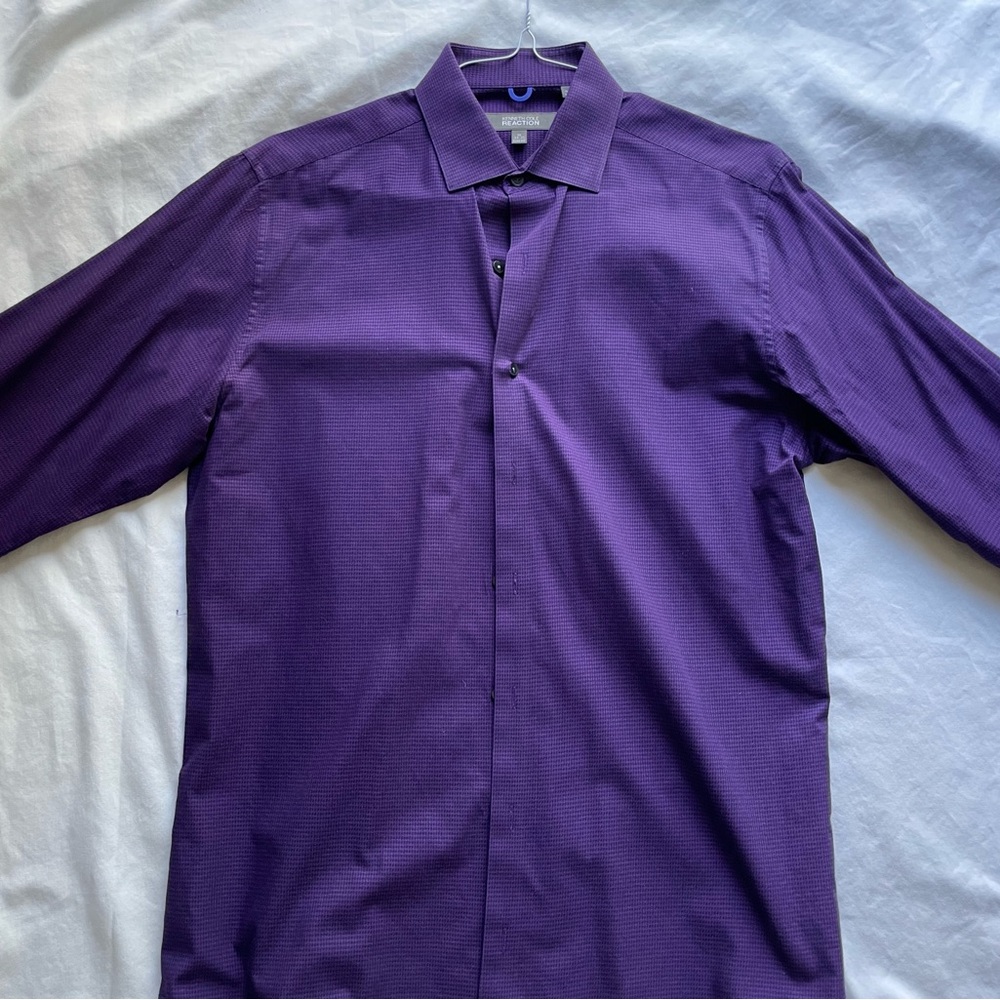 Kenneth Cole Men’s Purple Long-Sleeve Dress Shirt